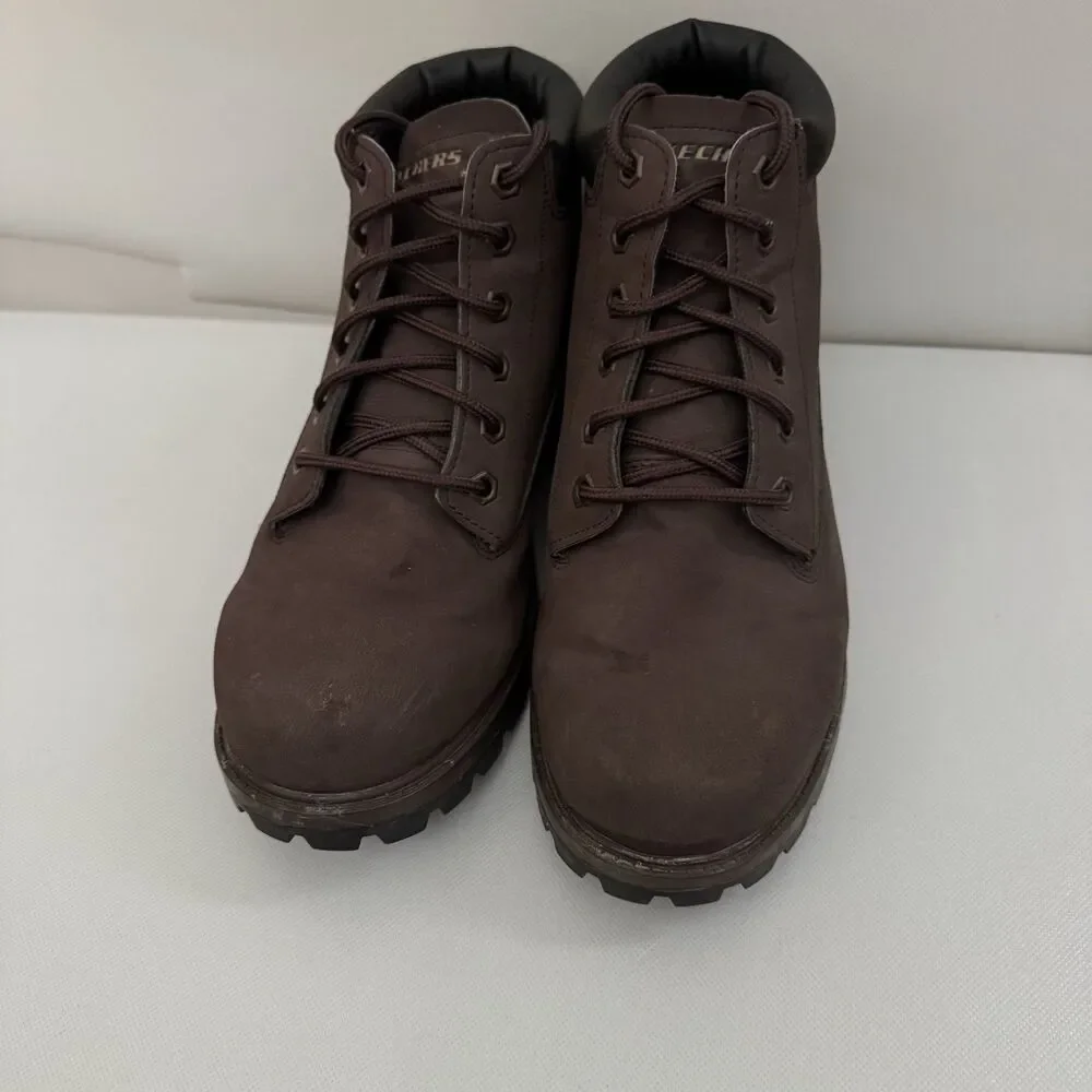 Skechers Boots Men's Size 10 Chocolate Brown Toric Amado Lug Sole Streetwear Y2K
